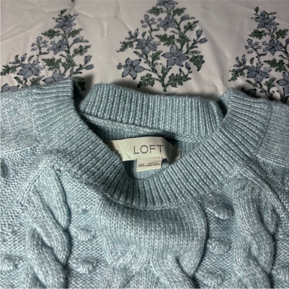 Pale Blue Cable Knit Sweater - Picture 5 of 6
